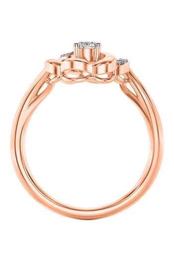 Buy_Divine Solitaires_Rose Gold Imitation Diamonds Blossom Ring_Online_at_Aza_Fashions