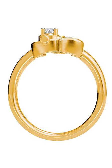 Buy_Divine Solitaires_Gold Plated Imitation Diamonds Om Patterned Ring_Online_at_Aza_Fashions