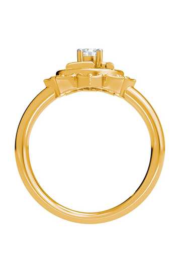 Buy_Divine Solitaires_Gold Plated Imitation Diamonds Swastik Ring In 18kt_Online_at_Aza_Fashions