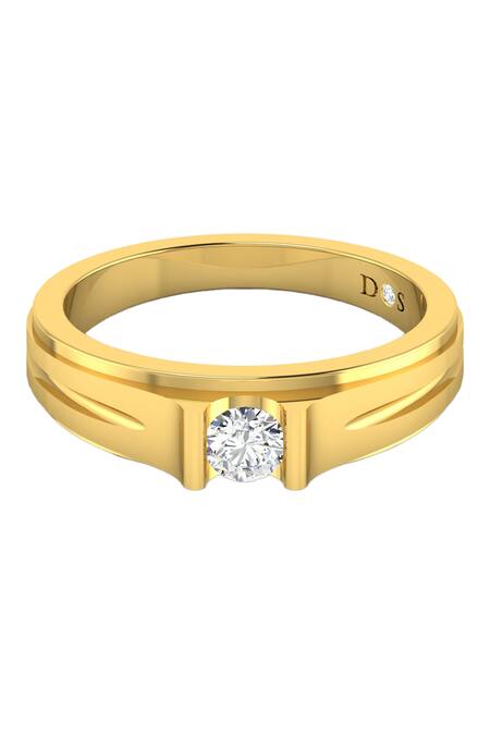 Shop Divine Solitaires Gold Diamonds 18kt Textured Solitaire Ring at Aza Fashions Shop_Divine Solitaires_Gold Diamonds 18kt Textured Solitaire Ring_at_Aza_Fashions