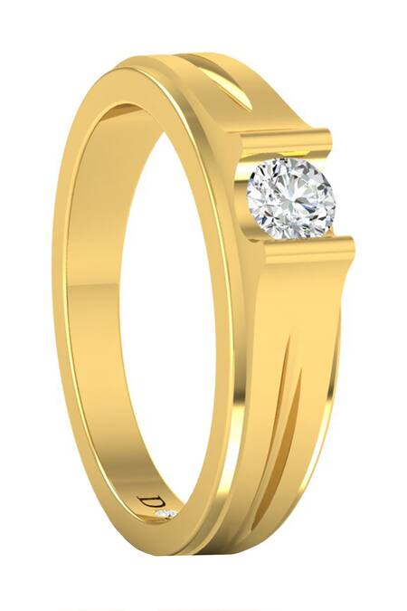 Divine Solitaires Gold Diamonds 18kt Textured Solitaire Ring Online at Aza Fashions Divine Solitaires_Gold Diamonds 18kt Textured Solitaire Ring_Online_at_Aza_Fashions