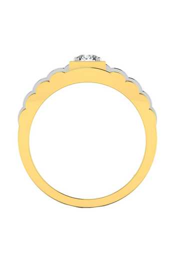 Buy_Divine Solitaires_Gold Diamonds Dual Tone Solitaire Ring_Online_at_Aza_Fashions