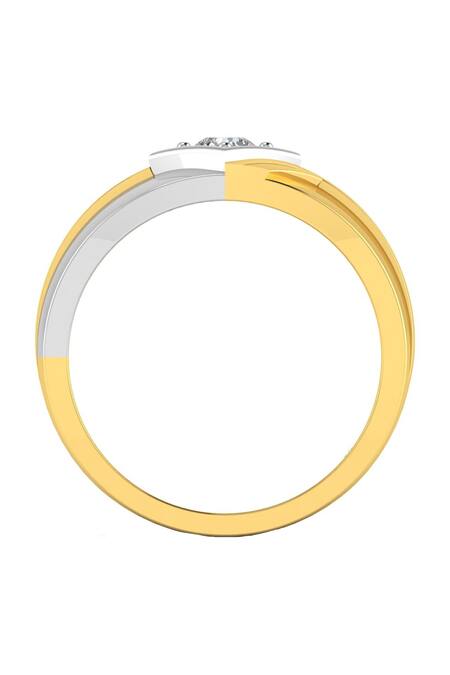 Buy Divine Solitaires Yellow Diamonds Dual Tone Textured Solitaire Ring Online at Aza Fashions Buy_Divine Solitaires_Yellow Diamonds Dual Tone Textured Solitaire Ring_Online_at_Aza_Fashions