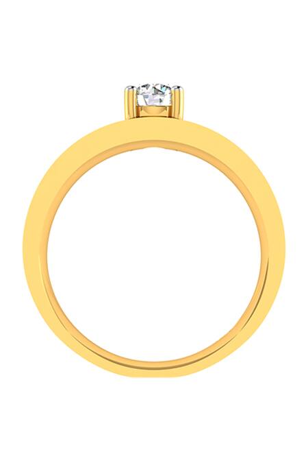 Buy_Divine Solitaires_Yellow Diamonds Gold Solitaire Two-tone Band Ring_Online_at_Aza_Fashions