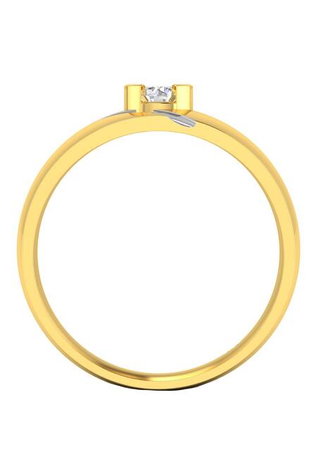 Buy_Divine Solitaires_Yellow Diamonds Gold Solitaire Placement Ring_Online_at_Aza_Fashions