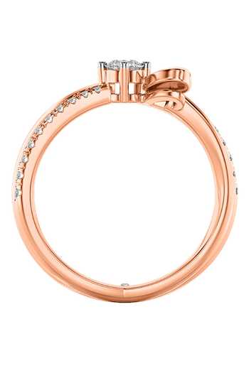 Buy Rose Gold Imitation Diamonds Twisted Ring by Divine Solitaires ...