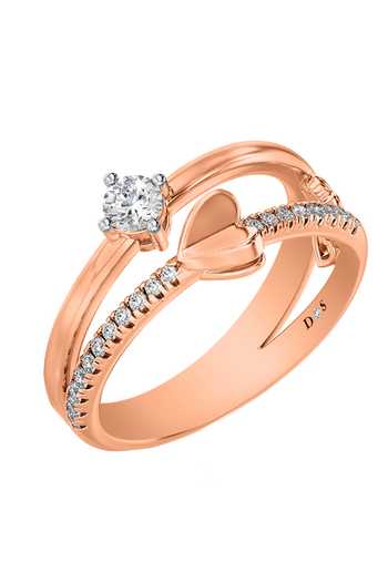Buy Rose Gold Imitation Diamonds Twisted Ring In by Divine Solitaires ...