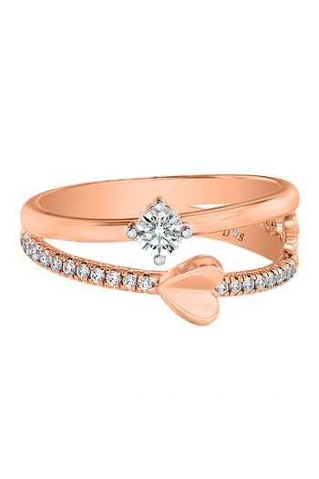 Buy Rose Gold Imitation Diamonds Twisted Ring In by Divine Solitaires ...
