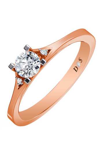 Buy Rose Gold Imitation Diamonds Round Embellished Ring by Divine ...