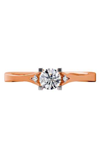 Buy Rose Gold Imitation Diamonds Round Embellished Ring by Divine ...