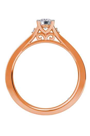 Buy Rose Gold Imitation Diamonds Round Embellished Ring by Divine ...
