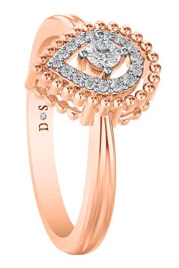 Buy Rose Gold Imitation Diamonds Embellished Ring by Divine Solitaires ...