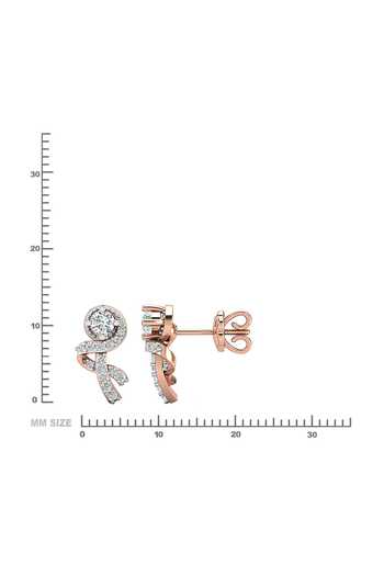 Buy_Divine Solitaires_Rose Gold Imitation Diamonds Geometric Cutwork Stud Earrings_Online_at_Aza_Fashions