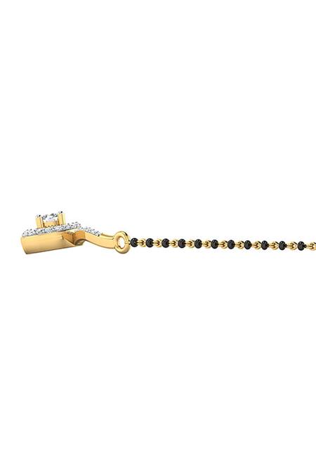 Buy_Divine Solitaires_Gold Plated Imitation Diamonds Embellished Mangalsutra_Online_at_Aza_Fashions