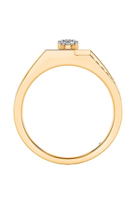 Buy_Divine Solitaires_Gold Diamonds Solitaire Studded Ring_Online_at_Aza_Fashions