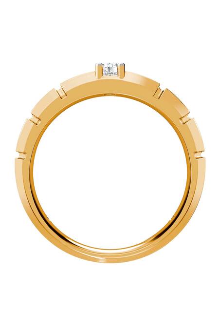 Buy_Divine Solitaires_Yellow Diamonds 18kt Gold Cutwork Carved Ring_Online_at_Aza_Fashions