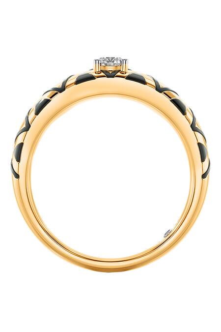 Buy_Divine Solitaires_Gold Diamonds Chevron Cutwork Ring_Online_at_Aza_Fashions