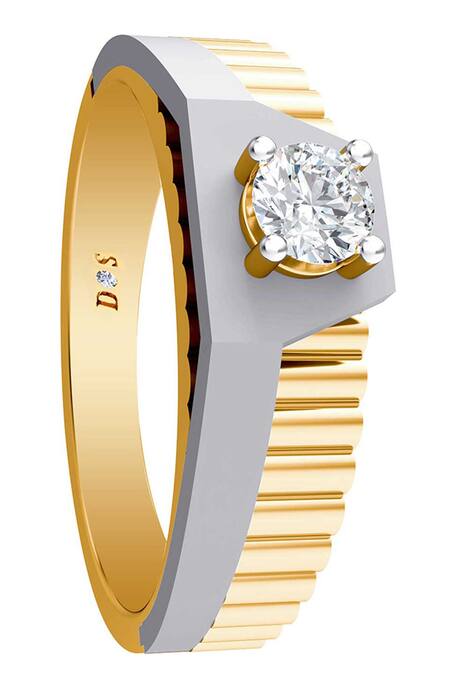 Divine Solitaires Yellow Diamonds Geometric Cutwork Ring Online at Aza Fashions Divine Solitaires_Yellow Diamonds Geometric Cutwork Ring_Online_at_Aza_Fashions