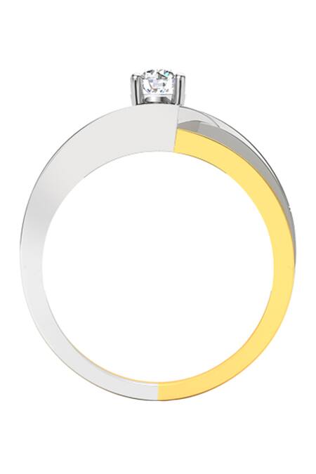 Buy_Divine Solitaires_Gold Diamonds Encrusted Ring_Online_at_Aza_Fashions