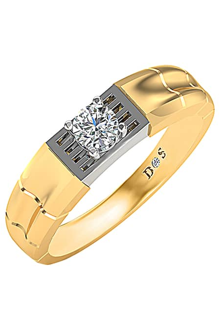 Divine Solitaires Geometric Carved Diamond Ring 