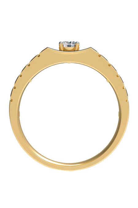 Buy_Divine Solitaires_Gold Diamonds Zig Zag Carved Ring_Online_at_Aza_Fashions