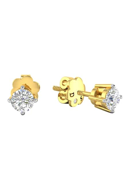 Divine Solitaires 18kt Yellow Gold Diamond Studs 