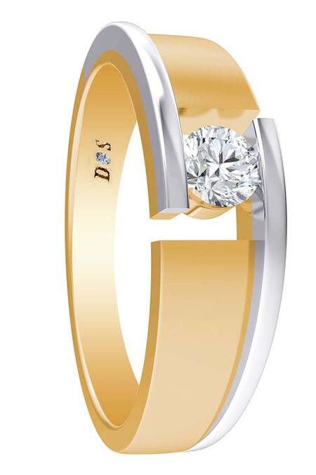 Divine Solitaires White Diamonds Embellished Gold Ring Online at Aza Fashions Divine Solitaires_White Diamonds Embellished Gold Ring_Online_at_Aza_Fashions