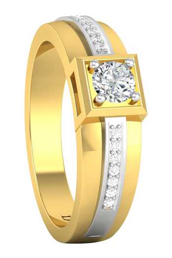 Divine Solitaires_Yellow Diamonds Maze Design Ring_Online_at_Aza_Fashions