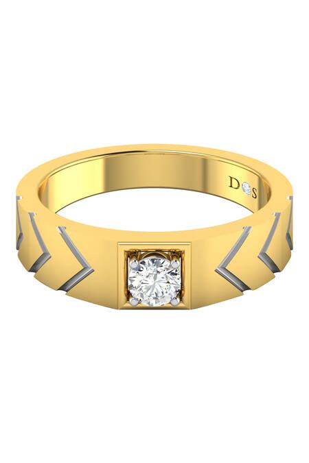 Shop Divine Solitaires Yellow Diamonds Studded 18kt Gold Ring at Aza Fashions Shop_Divine Solitaires_Yellow Diamonds Studded 18kt Gold Ring_at_Aza_Fashions