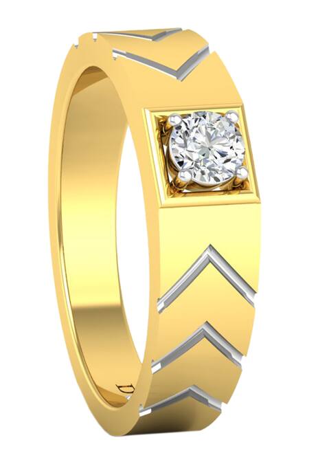 Divine Solitaires Yellow Diamonds Studded 18kt Gold Ring Online at Aza Fashions Divine Solitaires_Yellow Diamonds Studded 18kt Gold Ring_Online_at_Aza_Fashions