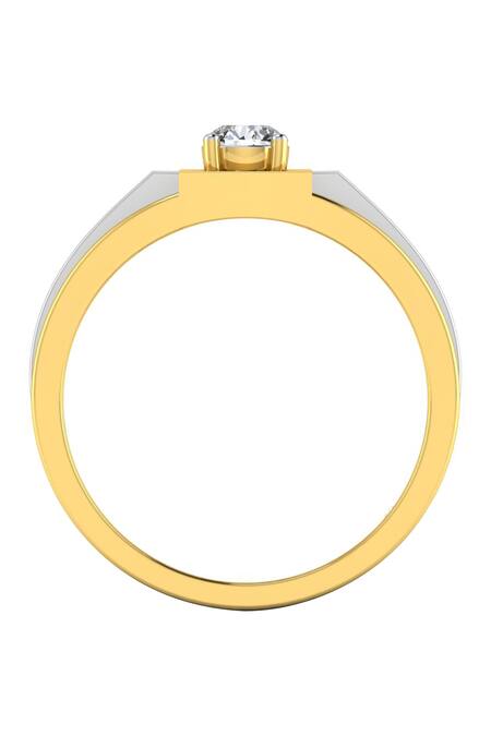 Buy_Divine Solitaires_Yellow Diamonds Ribbed Ring_Online_at_Aza_Fashions