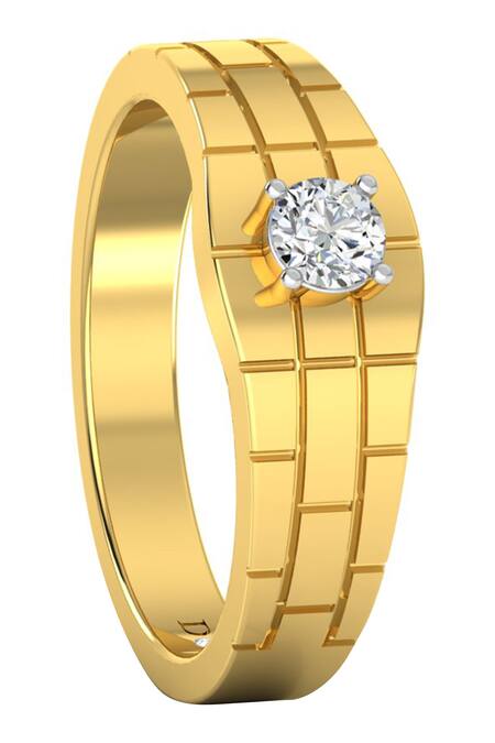 Divine Solitaires_Yellow Diamonds Wall Design Ring_Online_at_Aza_Fashions