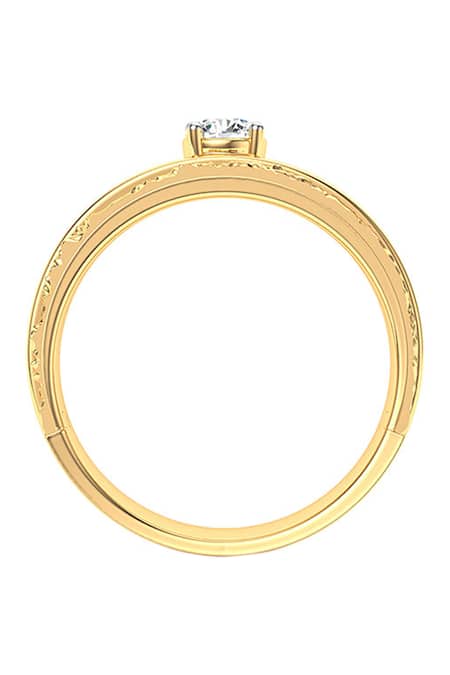 Buy_Divine Solitaires_Yellow Diamonds Crust Wall Design Ring_Online_at_Aza_Fashions