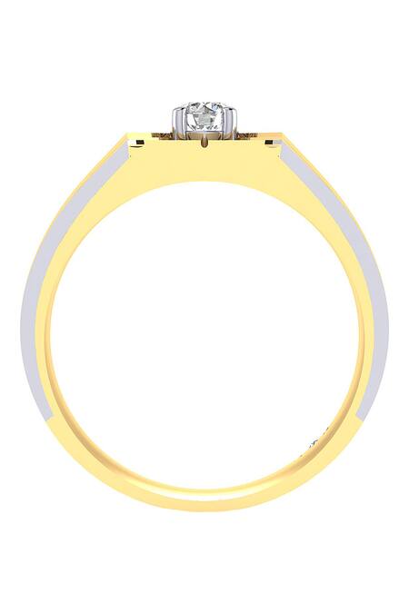 Buy_Divine Solitaires_Yellow Diamonds And White Gold Stacked Ring_Online_at_Aza_Fashions