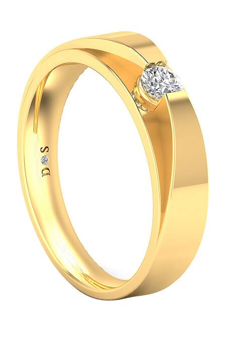 Divine Solitaires Yellow Diamonds Embellished Gold Ring Online at Aza Fashions Divine Solitaires_Yellow Diamonds Embellished Gold Ring_Online_at_Aza_Fashions