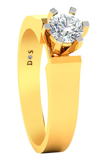 Divine Solitaires_Yellow Diamonds Spiked Dew Ring_Online_at_Aza_Fashions