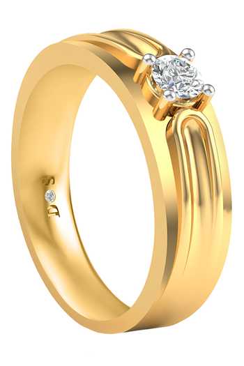 Divine Solitaires_Yellow Diamonds 18kt Gold Arch Wave Ring_Online_at_Aza_Fashions
