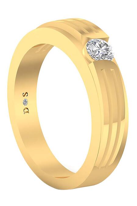 Divine Solitaires Yellow Diamonds Arch Rib Design Ring Online at Aza Fashions Divine Solitaires_Yellow Diamonds Arch Rib Design Ring_Online_at_Aza_Fashions