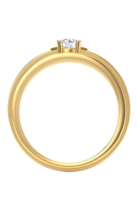 Buy_Divine Solitaires_Yellow Diamonds 18kt Gold Arch Bar Ring_Online_at_Aza_Fashions