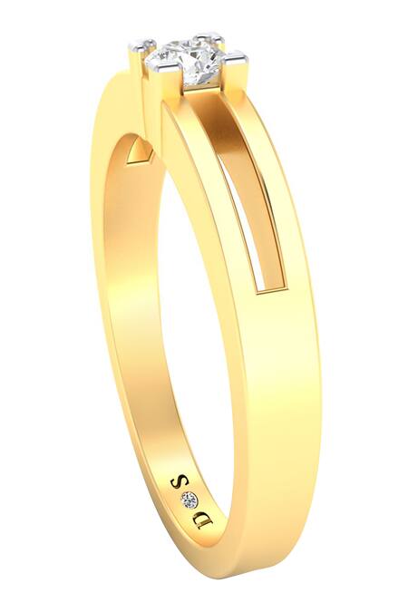 Divine Solitaires Yellow Diamonds 18kt Gold Ring Online at Aza Fashions Divine Solitaires_Yellow Diamonds 18kt Gold Ring_Online_at_Aza_Fashions