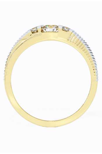 Divine Solitaires_White Diamonds 18kt Gold Embellished Ring_Online_at_Aza_Fashions