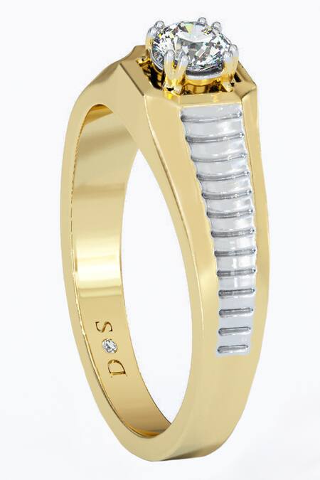 Divine Solitaires_White Diamonds Pave Design Ring_Online_at_Aza_Fashions