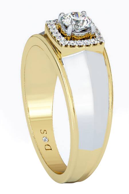 Divine Solitaires_White Diamonds Royal Cluster Ring_Online_at_Aza_Fashions