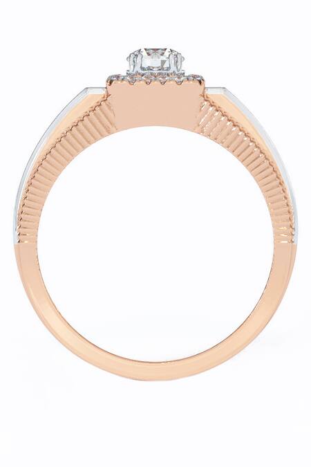 Buy_Divine Solitaires_White Diamonds Royal Crest Design Ring_Online_at_Aza_Fashions