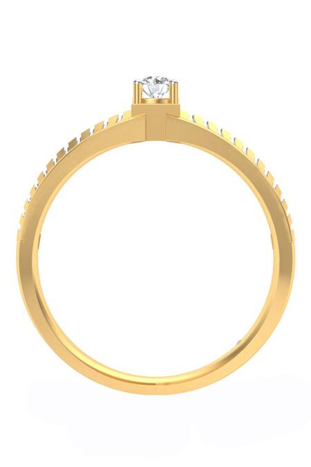 Buy_Divine Solitaires_Yellow Diamonds Engraved Design Ring_Online_at_Aza_Fashions