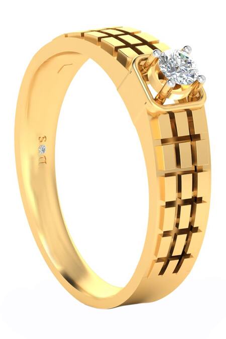 Divine Solitaires Yellow Diamonds Quad Engraved Design Ring Online at Aza Fashions Divine Solitaires_Yellow Diamonds Quad Engraved Design Ring_Online_at_Aza_Fashions