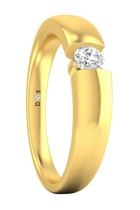 Divine Solitaires Yellow Diamonds Embellished 18kt Gold Ring Online at Aza Fashions Divine Solitaires_Yellow Diamonds Embellished 18kt Gold Ring_Online_at_Aza_Fashions