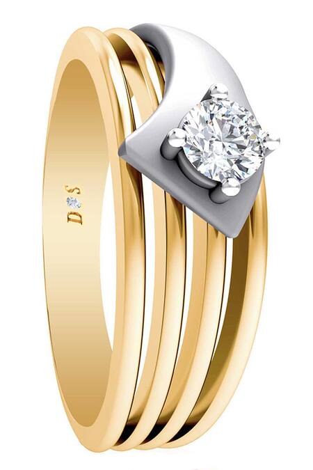 Divine Solitaires_Yellow Diamonds 18kt Gold Solitaire Ring_Online_at_Aza_Fashions