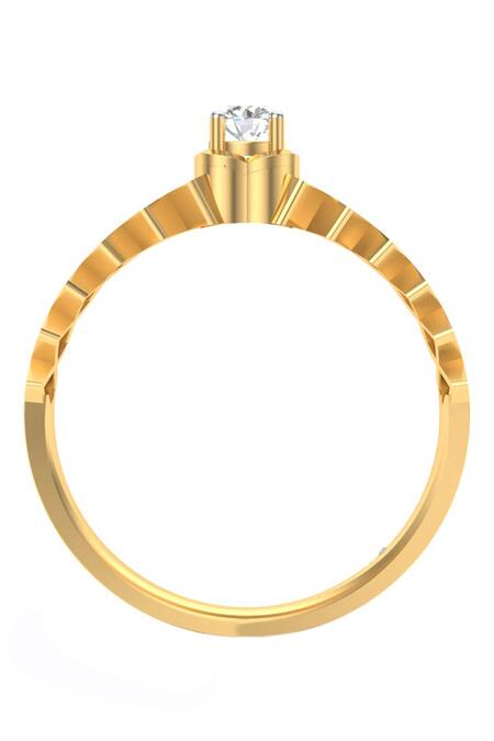 Buy_Divine Solitaires_Gold Diamonds Checkered Pattern Ring_Online_at_Aza_Fashions