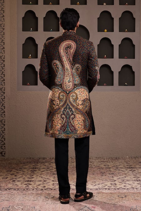 Histori Paisley Woven Achkan Pant Set 